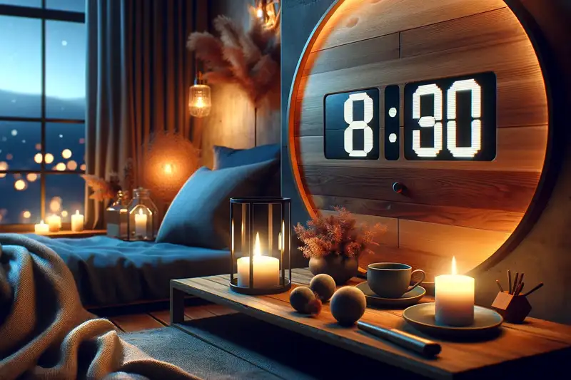 Modern Digital Clock With Evening Ambiance