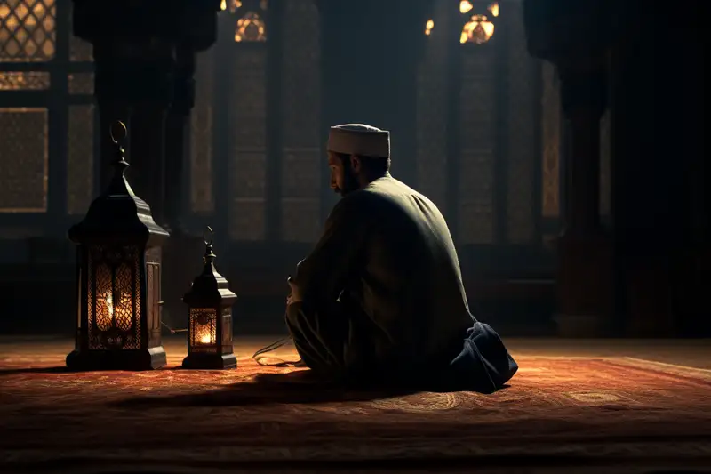 Gece Vakti Dua Okuyan Adam Islami